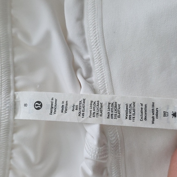 Lululemon Athletica White Tennis/paddleball Skirt Size 8 G133 - Picture 10 of 11